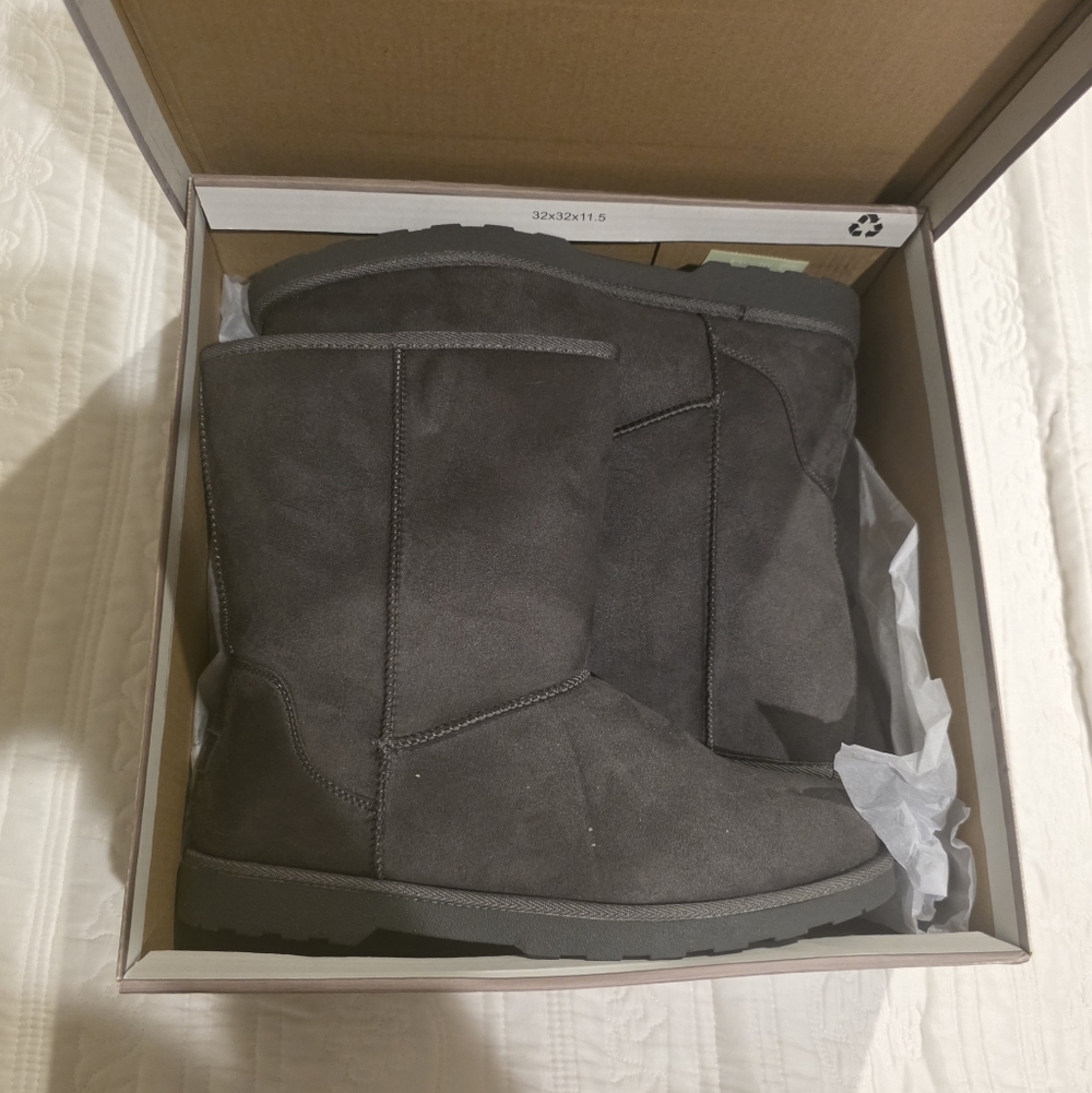 Women's Makalu Kinsley Suede Mid-Calf Boots Grey Size 10 New - Picture 2 of 9